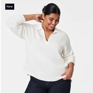 NWT SPANX White AirEssentials® Polo Top